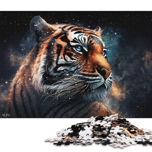 Puzzle für Erwachsene Cosmic Galaxy Tigers Puzzle für Erwachsene, 1000-teiliges Kartonpuzzle für Erwachsene und Kinder ab 12 Jahren, Geschenk zum Geburtstag (Größe 38 * 26 cm) von LiJianXXL