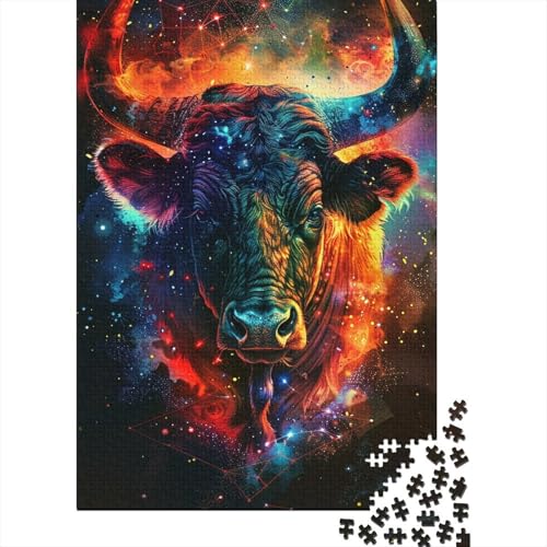 Puzzle für Erwachsene Kühe in den Sternen, 1000 Teile, Holzpuzzle, geeignet für Erwachsene und Kinder ab 12 Jahren, lustige Puzzlespiele (Größe 75 x 50 cm) von LiJianXXL