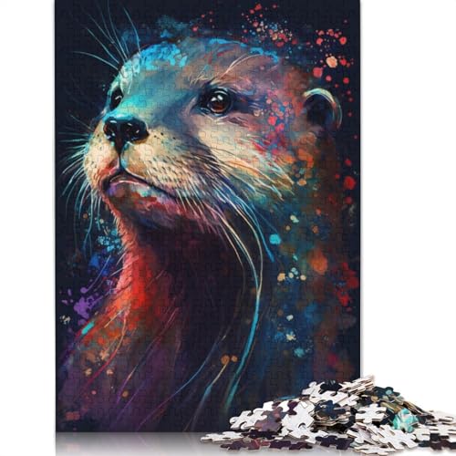 Puzzle für Erwachsene Otter-Graffiti 1000-teiliges Puzzle Lernspiele Holzpuzzle für Erwachsene und Jugendliche ab 12 Jahren Spielspielzeug 75 x 50 cm von LiJianXXL