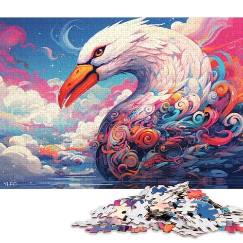 Puzzle für Erwachsene und Jugendliche, Bunter Roboter-Schwan, 1000-teiliges Puzzle, Holzpuzzle für Erwachsene und Jugendliche ab 12 Jahren, Lernspiel für Erwachsene und Kinder 75x50cm/1000 Teile von LiJianXXL