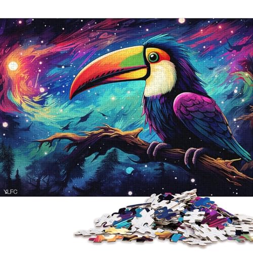 Puzzle für Erwachsene und Jugendliche, Bunter Tukan, 1000-teiliges Puzzle aus Pappe für Erwachsene und Jugendliche ab 12 Jahren, Lernspiel für Erwachsene und Kinder 38x26cm/1000 Teile von LiJianXXL