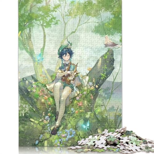 Puzzle für Erwachsene und Jugendliche, Genshin Impact, 1000-teiliges Puzzle, Holzpuzzle für Erwachsene und Kinder ab 12 Jahren, Puzzle, praktisches Spiel (Größe 75 x 50 cm) von LiJianXXL