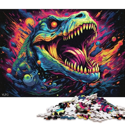 Puzzle für Erwachsene und Jugendliche, Kunst-Dinosaurier, 1000-teiliges Puzzle aus Karton für Erwachsene und Jugendliche ab 12 Jahren, Lernspiel für Erwachsene und Kinder 38x26cm/1000 Teile von LiJianXXL