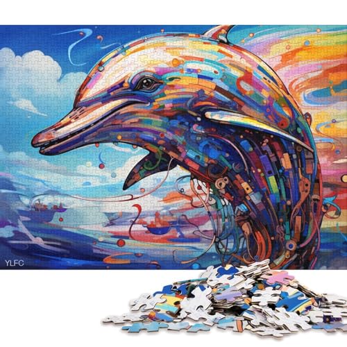 Puzzle für Erwachsene und Jugendliche, Roboter-Delfin-Kunst, 1000-teiliges Puzzle aus Pappe für Erwachsene und Jugendliche ab 12 Jahren, Lernspiel für Erwachsene und Kinder 38x26cm/1000 Teile von LiJianXXL