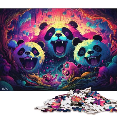 Puzzle für Erwachsene und Jugendliche, Wütender Panda, 1000-teiliges Puzzle, Holzpuzzle für Erwachsene und Jugendliche ab 12 Jahren, Lernspiel für Erwachsene und Kinder 75x50cm/1000 Teile von LiJianXXL