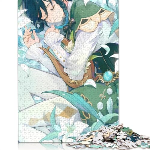 Puzzle für Erwachsene und Kinder, 1000 Teile, Genshin Impact-Puzzle, Kartonpuzzle, Heimdekorationspuzzle (Größe 38 x 26 cm) von LiJianXXL