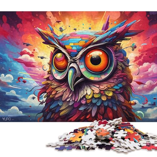 Puzzle für Erwachsene und Kinder, 1000 Teile, Roboter, Eule, Vogel, Puzzle für Erwachsene, Kartonpuzzle, anspruchsvolles Spielpuzzle 38x26cm/1000 Teile von LiJianXXL