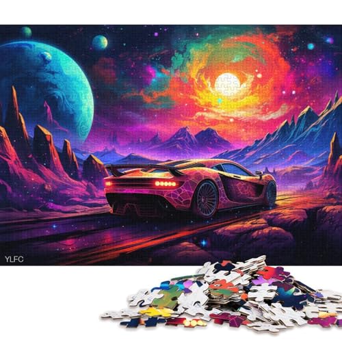 Puzzle für Erwachsene und Kinder, 1000 Teile, Sportwagen im Weltraum, Puzzle für Erwachsene, Kartonpuzzle, anspruchsvolles Spielpuzzle 38x26cm/1000 Teile von LiJianXXL