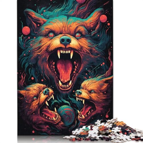 Puzzle für Erwachsene und Kinder, Angry Fox, 1000 Teile, für Erwachsene, Geschenke, Kartonpuzzle für Jugendliche und Erwachsene, Denkspiel, 38 x 26 cm von LiJianXXL