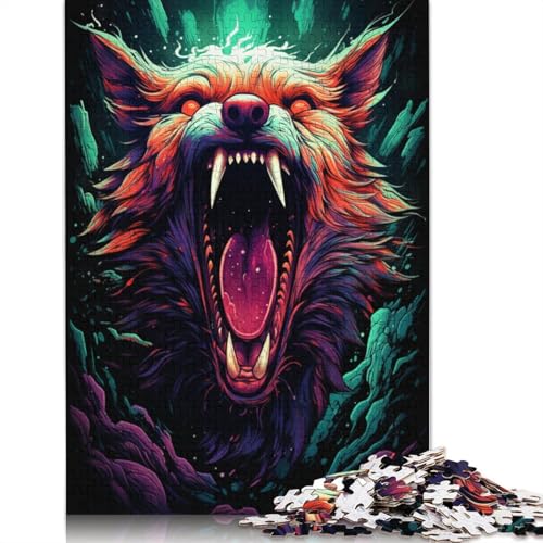 Puzzle für Erwachsene und Kinder, Angry Fox, 1000-teiliges Puzzle für Erwachsene, Holzpuzzle für Erwachsene und Kinder ab 12 Jahren, lustiges Puzzle für die ganze Familie, 75 x 50 cm von LiJianXXL