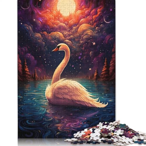 Puzzle für Erwachsene und Kinder, Art Swan, 1000 Teile, für Erwachsene, Geschenke, Holzpuzzle für Jugendliche und Erwachsene, Denkspiel, 75 x 50 cm von LiJianXXL