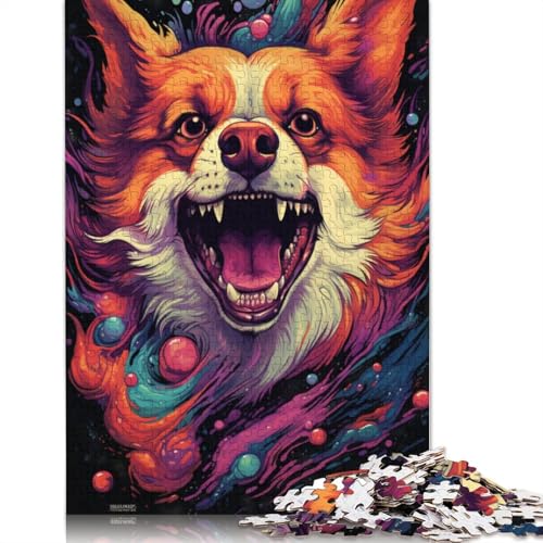 Puzzle für Erwachsene und Kinder, Corgi-Tier, 1000 Teile, für Erwachsene, Geschenke, Holzpuzzle für Jugendliche und Erwachsene, Denkspiel, 75 x 50 cm von LiJianXXL