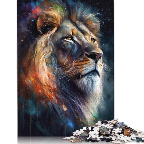 Puzzle für Erwachsene und Kinder, Cosmic Lion Graffiti, 1000 Teile, für Erwachsene, Geschenke, Holzpuzzle für Jugendliche und Erwachsene, Denkspiel, 75 x 50 cm von LiJianXXL