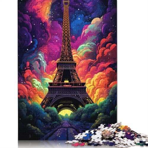 Puzzle für Erwachsene und Kinder, Eiffelturm aus dem Weltraum, 1000 Teile, für Erwachsene, Geschenke, Holzpuzzle für Jugendliche und Erwachsene, Denkspiel, 75 x 50 cm von LiJianXXL