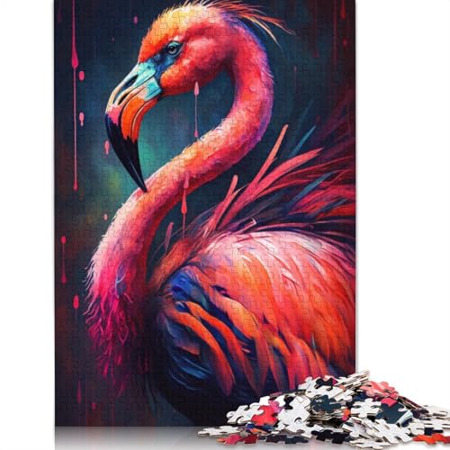 Puzzle für Erwachsene und Kinder, Fantasie-Flamingo, 1000 Teile, für Erwachsene, Geschenke, Holzpuzzle für Jugendliche und Erwachsene, Denkspiel, 75 x 50 cm von LiJianXXL