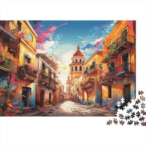 Puzzle für Erwachsene und Kinder, Farbillustration von Sevilla, 1000-teiliges Puzzle für Erwachsene, Holzpuzzle für Erwachsene und Kinder, Lernspielzeug, 50 x 75 cm von LiJianXXL