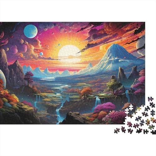 Puzzle für Erwachsene und Kinder, Gemälde Psychedelischer Szenen, 1000 Teile, Puzzle für Erwachsene, Holzpuzzle für Erwachsene und Kinder, Lernspielzeug, 50 x 75 cm von LiJianXXL