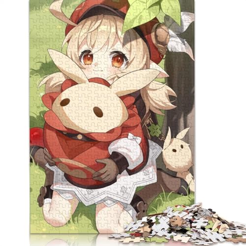 Puzzle für Erwachsene und Kinder, Genshin Impact Klee, 1000-teiliges Puzzle, Holzpuzzle für Erwachsene und Kinder ab 12 Jahren, entspannend, intellektuell, pädagogisch wertvoll (Größe 75 x 50 cm) von LiJianXXL