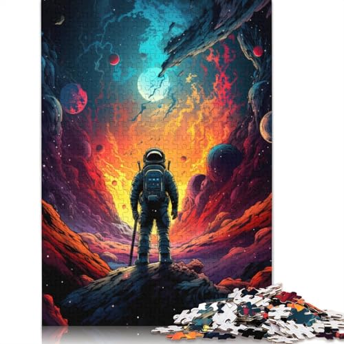 Puzzle für Erwachsene und Kinder, Kunst, bunter Astronaut, 1000 Teile, für Erwachsene, Geschenke, Holzpuzzle für Jugendliche und Erwachsene, Denkspiel, 75 x 50 cm von LiJianXXL