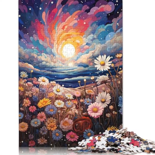 Puzzle für Erwachsene und Kinder, Meer aus bunten Blumen, 1000 Teile, für Erwachsene, Geschenke, Holzpuzzle für Jugendliche und Erwachsene, Denkspiel, 75 x 50 cm von LiJianXXL