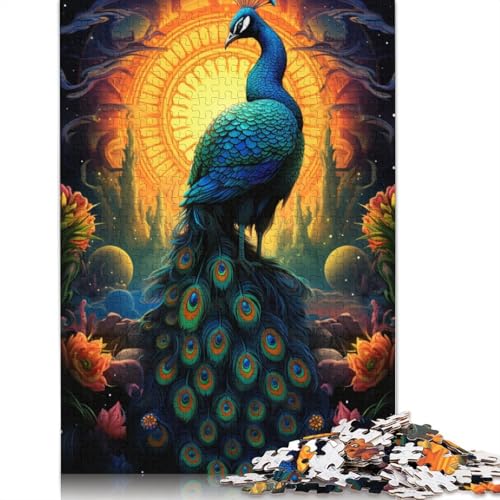 Puzzle für Erwachsene und Kinder, Pfau im Weltraum, 1000 Teile, für Erwachsene, Geschenke, Holzpuzzle für Jugendliche und Erwachsene, Denkspiel, 75 x 50 cm von LiJianXXL