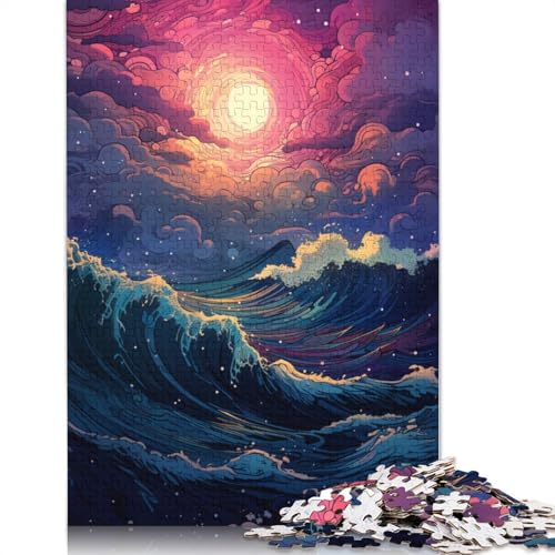 Puzzle für Erwachsene und Kinder, Psychedelic Space Wave, 1000 Teile, für Erwachsene, Geschenke, Kartonpuzzle für Jugendliche und Erwachsene, Denkspiel, 38 x 26 cm von LiJianXXL