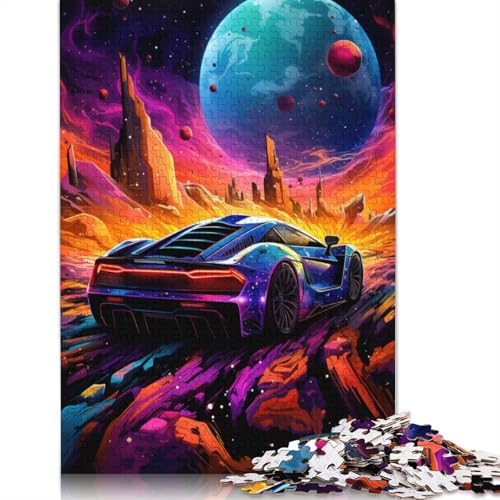 Puzzle für Erwachsene und Kinder, Psychedelischer Sportwagen, 1000 Teile, für Erwachsene, Geschenke, Holzpuzzle für Jugendliche und Erwachsene, Denkspiel, 75 x 50 cm von LiJianXXL