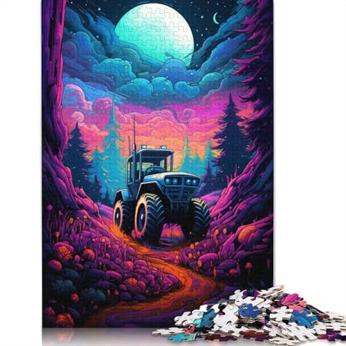 Puzzle für Erwachsene und Kinder, Psychedelischer Traktor, 1000 Teile, für Erwachsene, Geschenke, Kartonpuzzle für Jugendliche und Erwachsene, Denkspiel, 38 x 26 cm von LiJianXXL