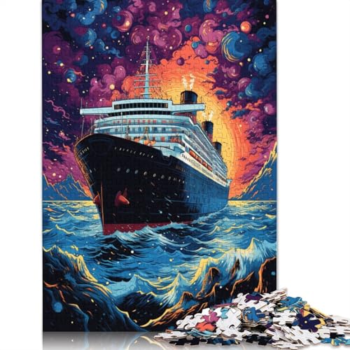 Puzzle für Erwachsene und Kinder, Psychedelisches Schiff, 1000 Teile, für Erwachsene, Geschenke, Kartonpuzzle für Jugendliche und Erwachsene, Denkspiel, 38 x 26 cm von LiJianXXL