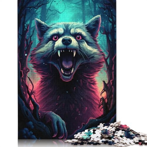 Puzzle für Erwachsene und Kinder, Waschbär, 1000 Teile, für Erwachsene, Geschenke, Holzpuzzle für Jugendliche und Erwachsene, Denkspiel, 75 x 50 cm von LiJianXXL