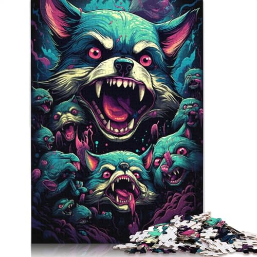 Puzzle für Erwachsene und Kinder, Wütender Waschbär, 1000 Teile, für Erwachsene, Geschenke, Kartonpuzzle für Jugendliche und Erwachsene, Denkspiel, 38 x 26 cm von LiJianXXL