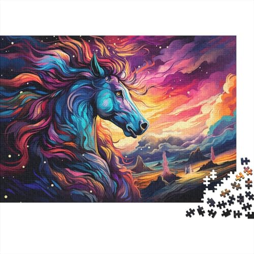 Puzzle für Erwachsene und Teenager,Fantasie,bunter Sternenhimmel,Pferd,Puzzle für Erwachsene,1000-teiliges Holzpuzzle,geeignet für Erwachsene und Kinder über 12 Jahre,tolles Geschenk für Erwachsene, von LiJianXXL