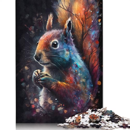 Puzzle für Kinder, Eichhörnchen-Graffiti, 1000 Teile, Puzzle aus Pappe für Erwachsene und Kinder ab 12 Jahren, Lernspiel, Herausforderungsspielzeug, 38 x 26 cm von LiJianXXL