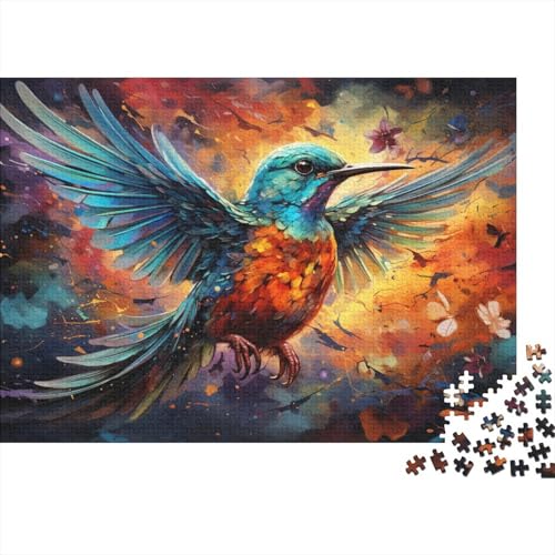 Puzzle mit 1000 Teilen, farbenfrohes Fantasie-Vogel-Puzzle für Erwachsene, Holzpuzzle, Lernspiel für Erwachsene und Kinder, 50 x 75 cm von LiJianXXL