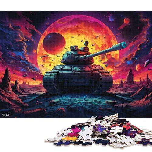 Puzzle mit 1000 Teilen, farbenfrohes Panzer-Puzzle für Erwachsene, Kartonpuzzle, Spaß für die ganze Familie 38x26cm/1000 Teile von LiJianXXL