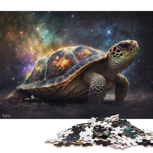 Puzzle mit 1000 Teilen, kosmische Galaxie-Schildkröte, Puzzle für Erwachsene, Kartonpuzzle, Lernspiel, Herausforderungsspielzeug 38x26cm/1000 Stück von LiJianXXL