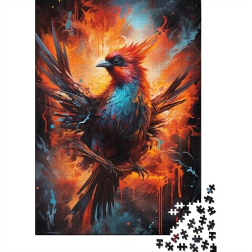 Puzzle mit 1000 Teilen für Erwachsene und Kinder mit farbenfrohem Vogelgemälde, Puzzle für Erwachsene, Holzpuzzle, entspannendes geistiges Lernspielzeug (Größe 75 x 50 cm) von LiJianXXL