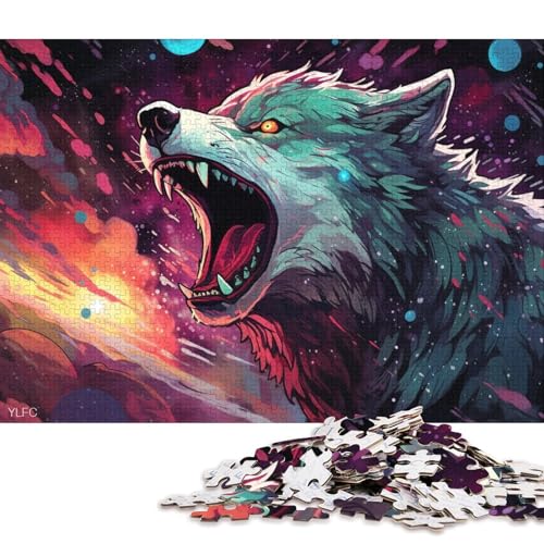 Puzzles für Erwachsene, Geschenke für Erwachsene, Tierwolf-Puzzles für Erwachsene, 1000 Puzzles aus Pappe für Teenager und Erwachsene, tolles Geschenk für Erwachsene 38x26cm/1000 Teile von LiJianXXL