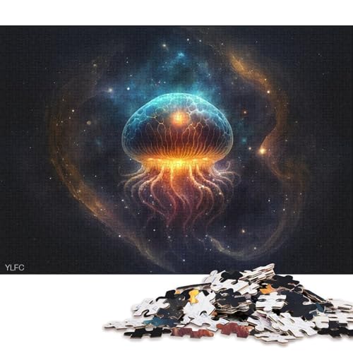 Puzzlespiel mit 1000 Teilen Kosmische Galaxie-Quallen, Puzzle aus Karton, Lernspielzeug 38x26cm/1000 Teile von LiJianXXL