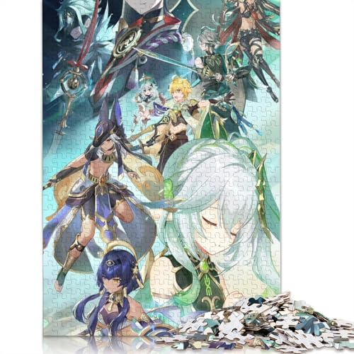 für Erwachsene, 1000-teiliges Puzzle, Genshin Impact, Puzzles für Erwachsene, Kartonpuzzle, Heimdekoration (Größe 38 x 26 cm) von LiJianXXL