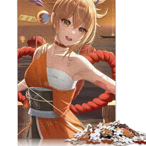 für Erwachsene, 1000-teiliges Puzzle Genshin Impact, Puzzle für Erwachsene, Puzzle aus Pappe, Lernspiele, Puzzle zur Heimdekoration. (Größe 38 x 26 cm) von LiJianXXL