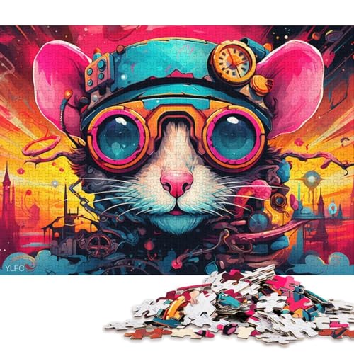 für Erwachsene Puzzle 1000 Teile Bunte Robotermaus Puzzles für Erwachsene Kartonpuzzle Lernspielzeug 38x26cm/1000 Stück von LiJianXXL