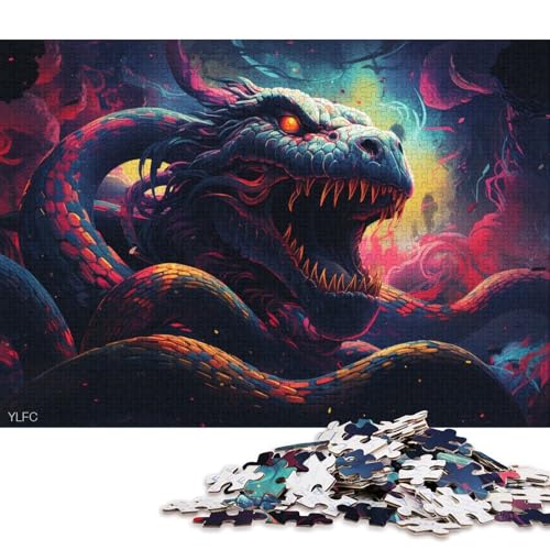 für Erwachsene Puzzle 1000 Teile Bunte Schlange Puzzles für Erwachsene Karton Puzzle Lernspielzeug 38x26cm/1000 Stück von LiJianXXL