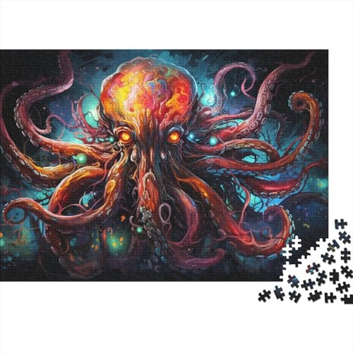 für Erwachsene Puzzle 1000 Teile Buntes Sternenkraken-Puzzle für Erwachsene Holzpuzzle für Sommerliebhaber 50x75cm von LiJianXXL