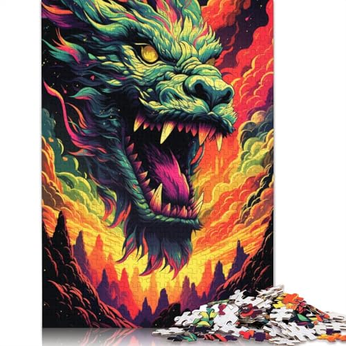 für Erwachsene Puzzle Art Flying Dragon 1000-teiliges Puzzle Kartonpuzzle für Erwachsene und Kinder ab 12 Jahren Weihnachtsgeburtstagsgeschenke 38x26cm von LiJianXXL