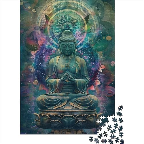 1000 Teile Puzzle Buddha Puzzle für Erwachsene Holzbrettpuzzle Anspruchsvolles Spiel Größe: 75x50 cm von LiJianXXO