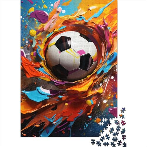 1000-teiliges Fußball-Sportpuzzle für Erwachsene, Holzbrettpuzzle, Lernspiele, Heimdekoration, Puzzlegröße: 75 x 50 cm von LiJianXXO