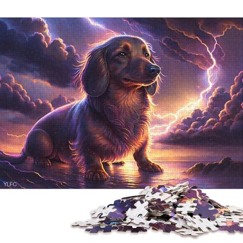 1000-teiliges Puzzle, Art Dackel, Puzzle für Karton, Puzzle, Spielzeug, Denkspiel 38x26cm/1000 Stück von LiJianXXO