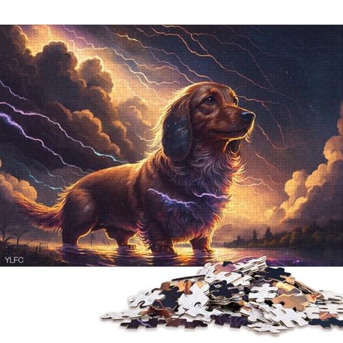 1000-teiliges Puzzle, Art Dackel-Hund, Puzzle für Erwachsene, Kartonpuzzle, dekomprimierendes geistiges Lernspielzeug 38x26cm/1000 Stück von LiJianXXO