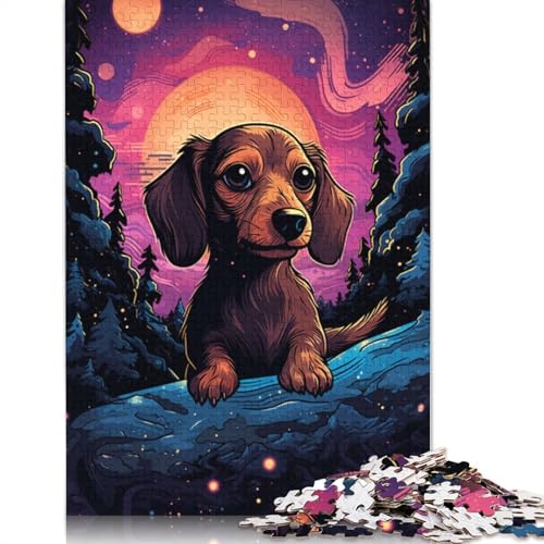 1000-teiliges Puzzle, Baby-Dackel, Puzzle für Erwachsene, Karton-Puzzle, Lernspiel, Herausforderungsspielzeug, 38 x 26 cm von LiJianXXO